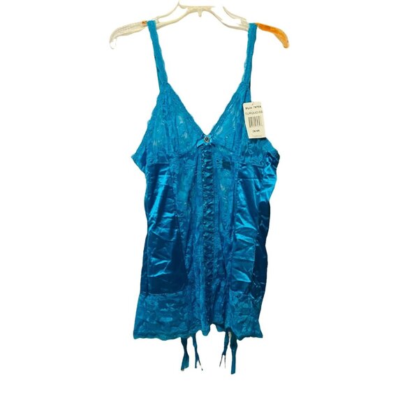 #4615 COLLECTION LINGERIE SIZE 3X-4X TURQUOISE NWT - Picture 1 of 10